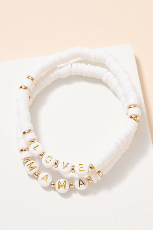 Love Mama Rubber Beaded Bracelet Set