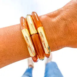 Acrylic Tube Bamboo Bracelet