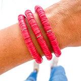 Acrylic Bamboo Heishi Bracelet