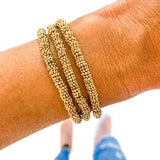 Acrylic Bamboo Heishi Bracelet