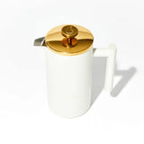 Matte White & Gold French Press