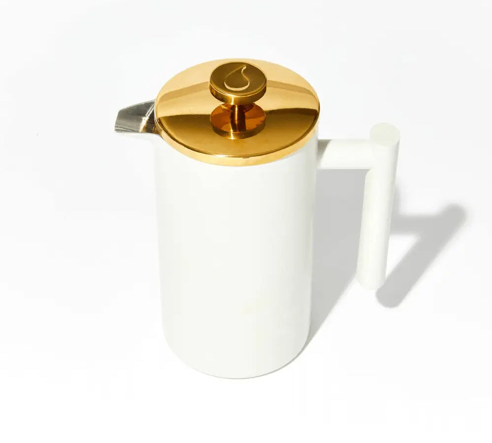 Matte White & Gold French Press