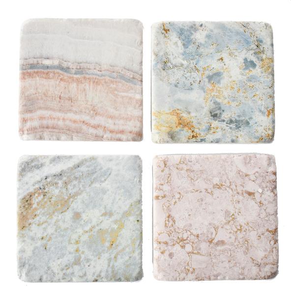 Resin Faux Marble Coaster Set of 4