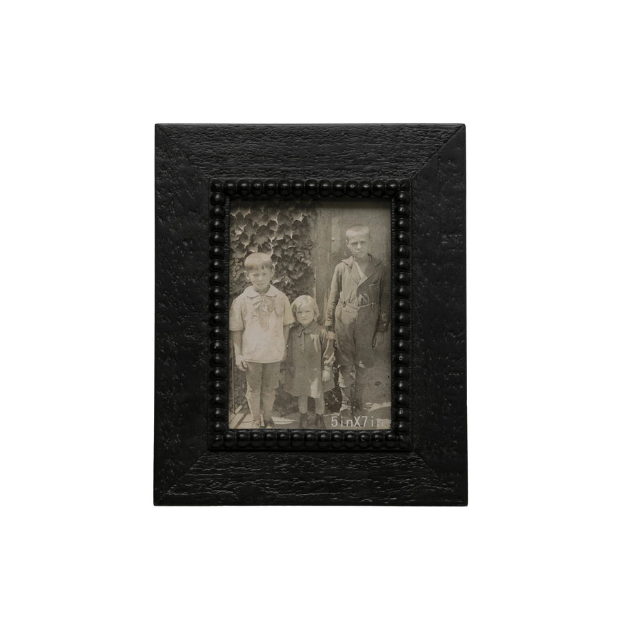 Black Beaded Wood Photo Frame 5x7"