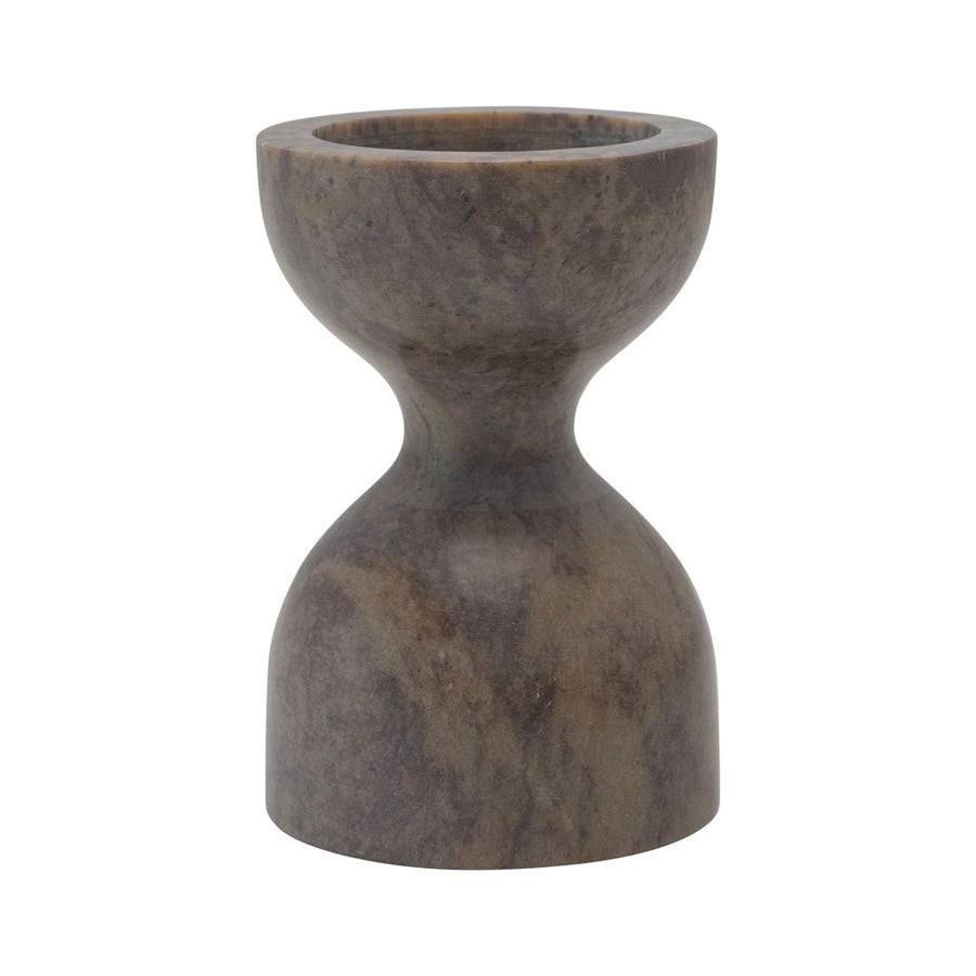 Brown Soapstone Pillar/Taper Holder 4x6