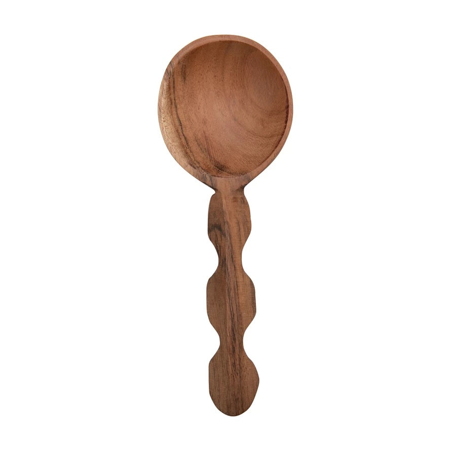 Hand Carved Acacia Wood Spoon 6.5"