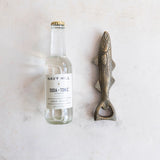 Gold Cast Aluminum Fish Bottle Opener 7"