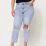 Plus Millman Ripped Vervet Mom Jeans