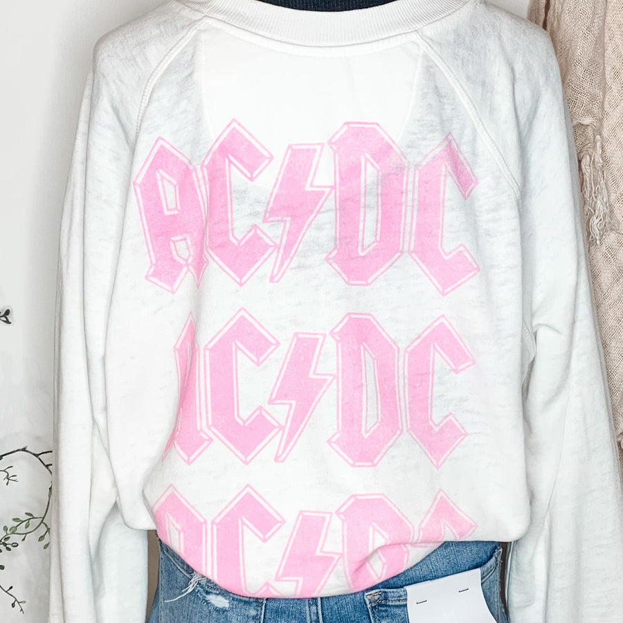 ACDC Pink Bolt Long Sleeve Sweater - MarketPlaceManning