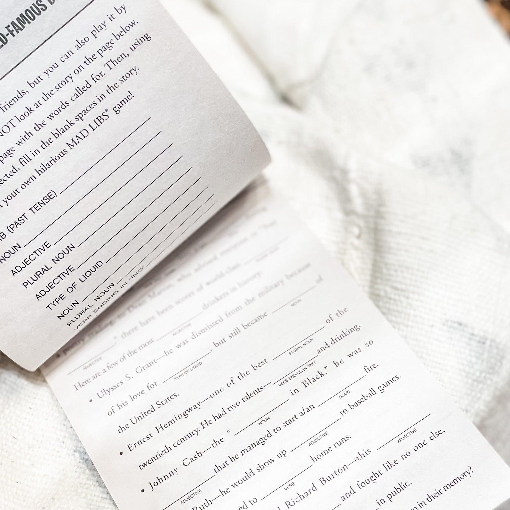 Adult Mad Libs Book - MarketPlaceManning