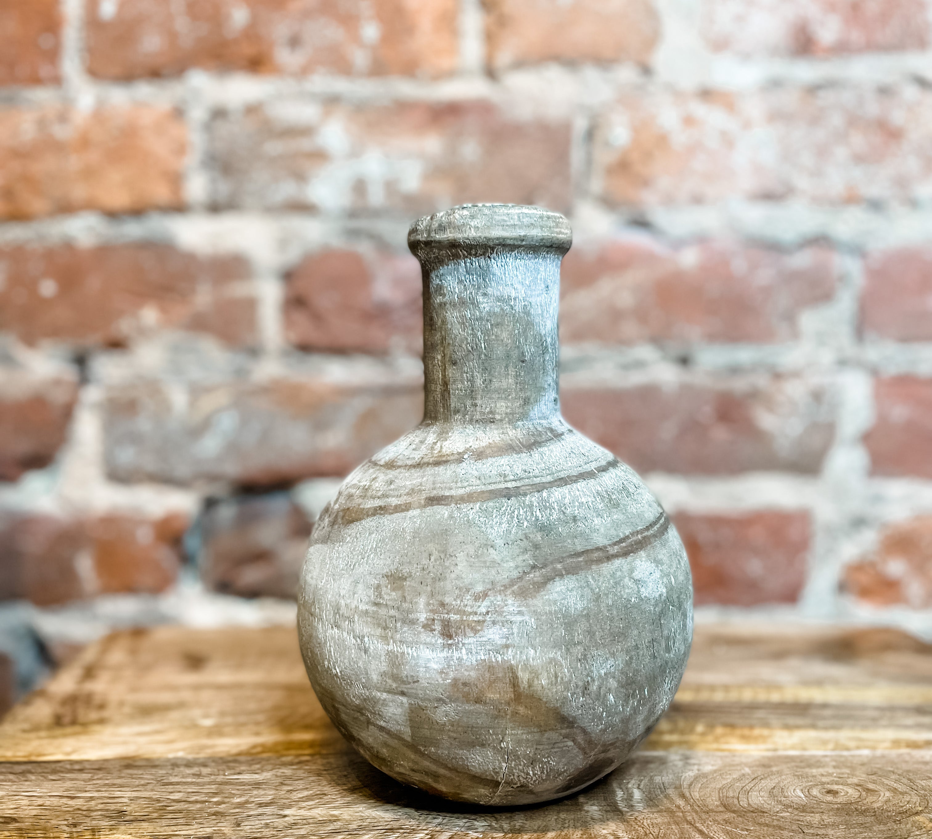 Pine Wood Bud Vase w/ Glass Insert