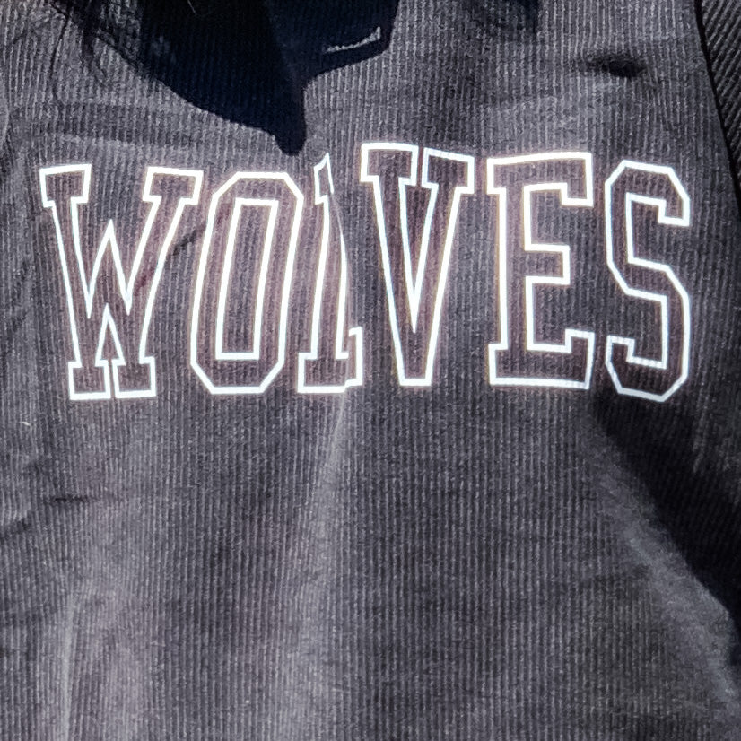 Wolves Outline Oversize Corded Crew