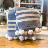 Stripe Pom Throw