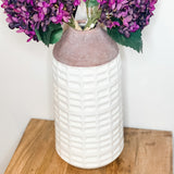 Large White Glazed Stoneware Vases