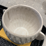White Embossed Stoneware Planter 9.5x6.5