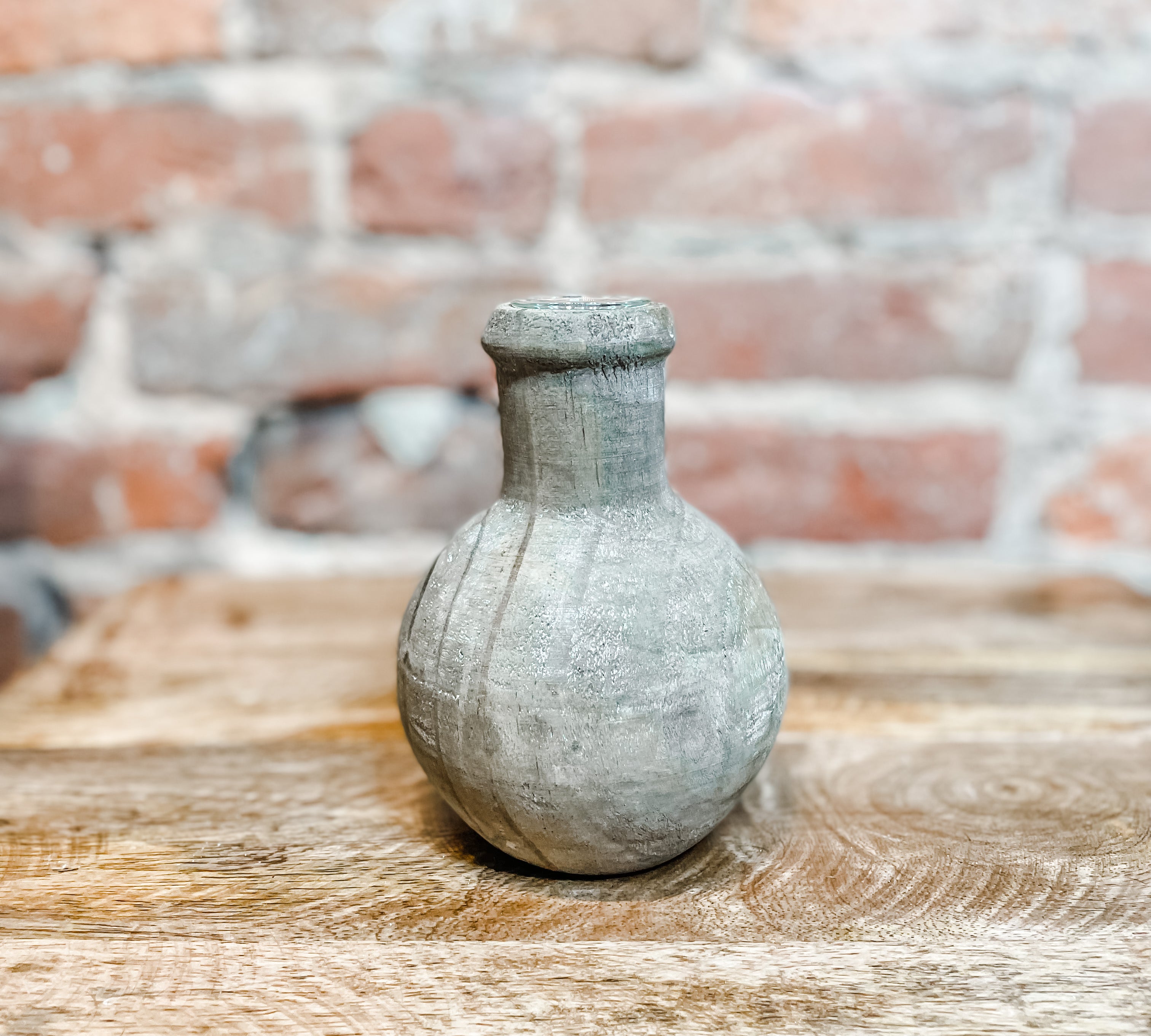 Pine Wood Bud Vase w/ Glass Insert