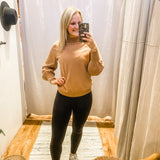 Mock Neck Balloon Sleeve Sweater