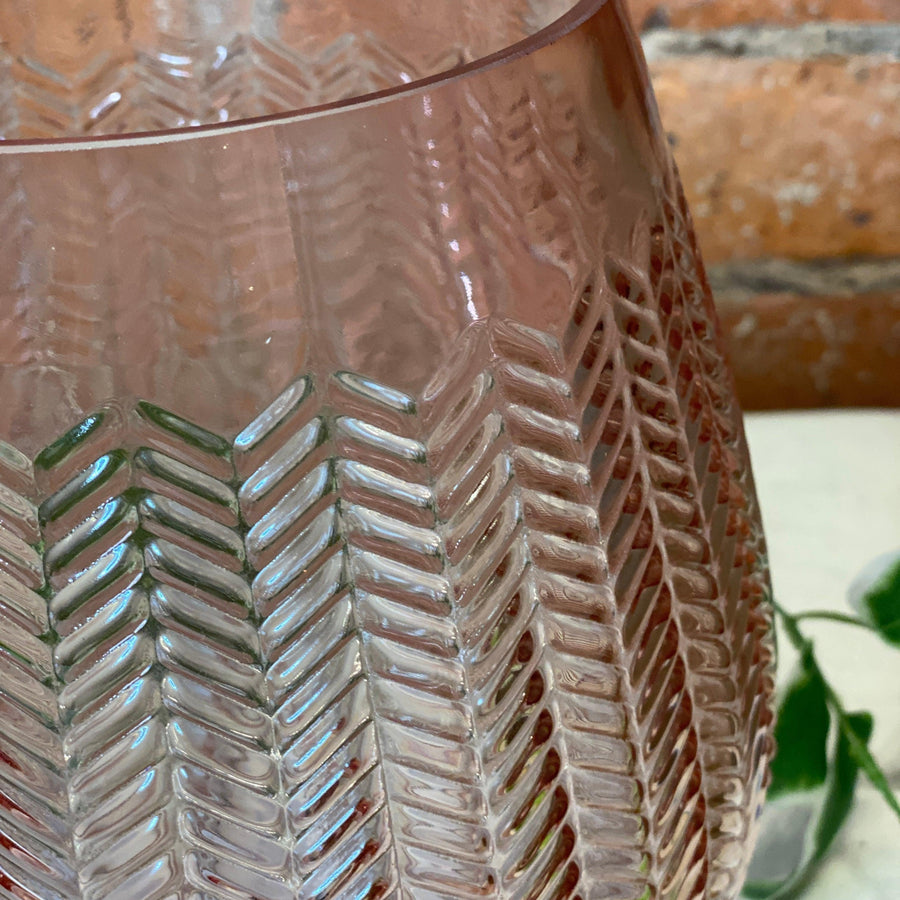 Blush Detailed Glass Vase - MarketPlaceManning