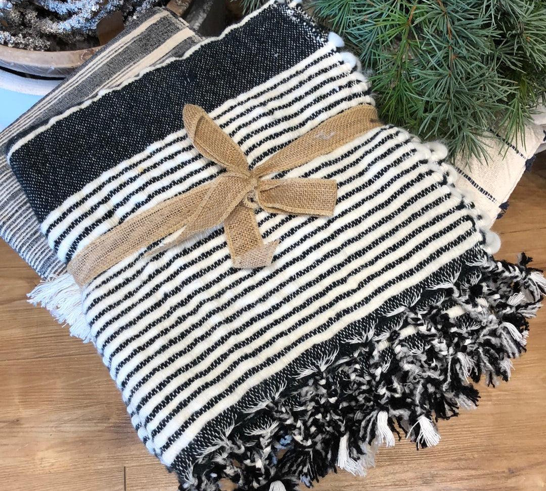 Blue Cotton Acrylic Throw 60x50 - MarketPlaceManning