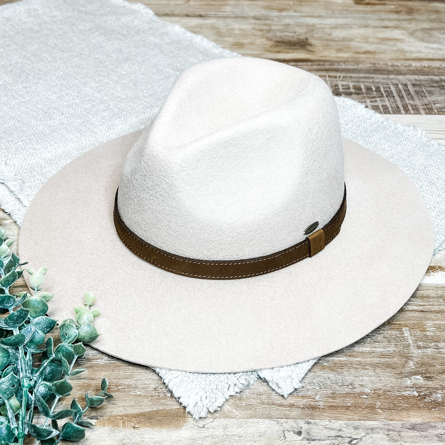 CC Strap Trim Wool Felt Panama Hat