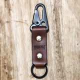 Leather Keychain w/ Black Clip