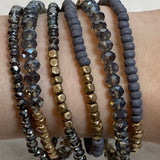 Glass & Wood Bead Bracelet