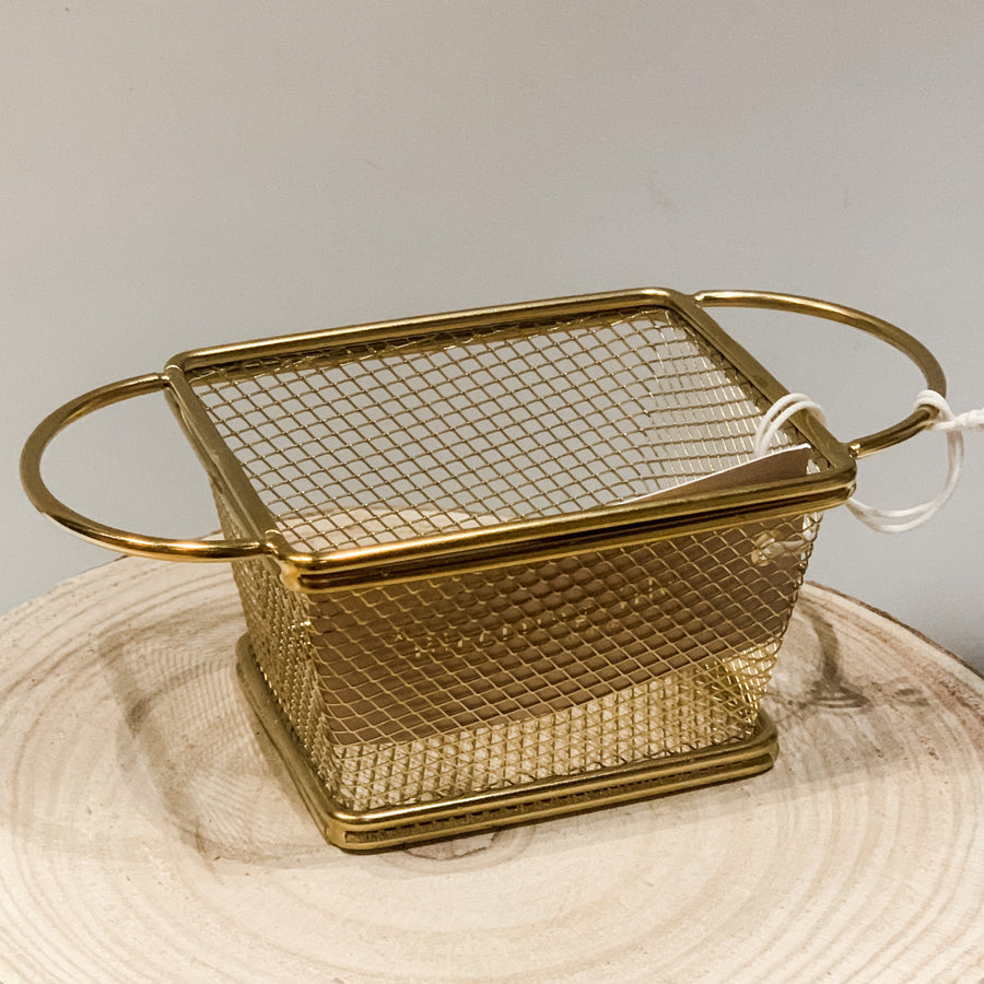 Gold Stainless Steel Mesh Basket 2.5in