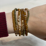 Glass & Wood Bead Bracelet