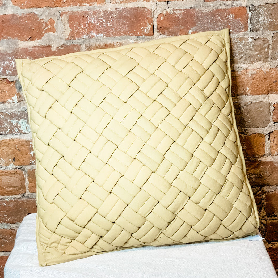 Square Gold Chunky Woven Pillow 17.5