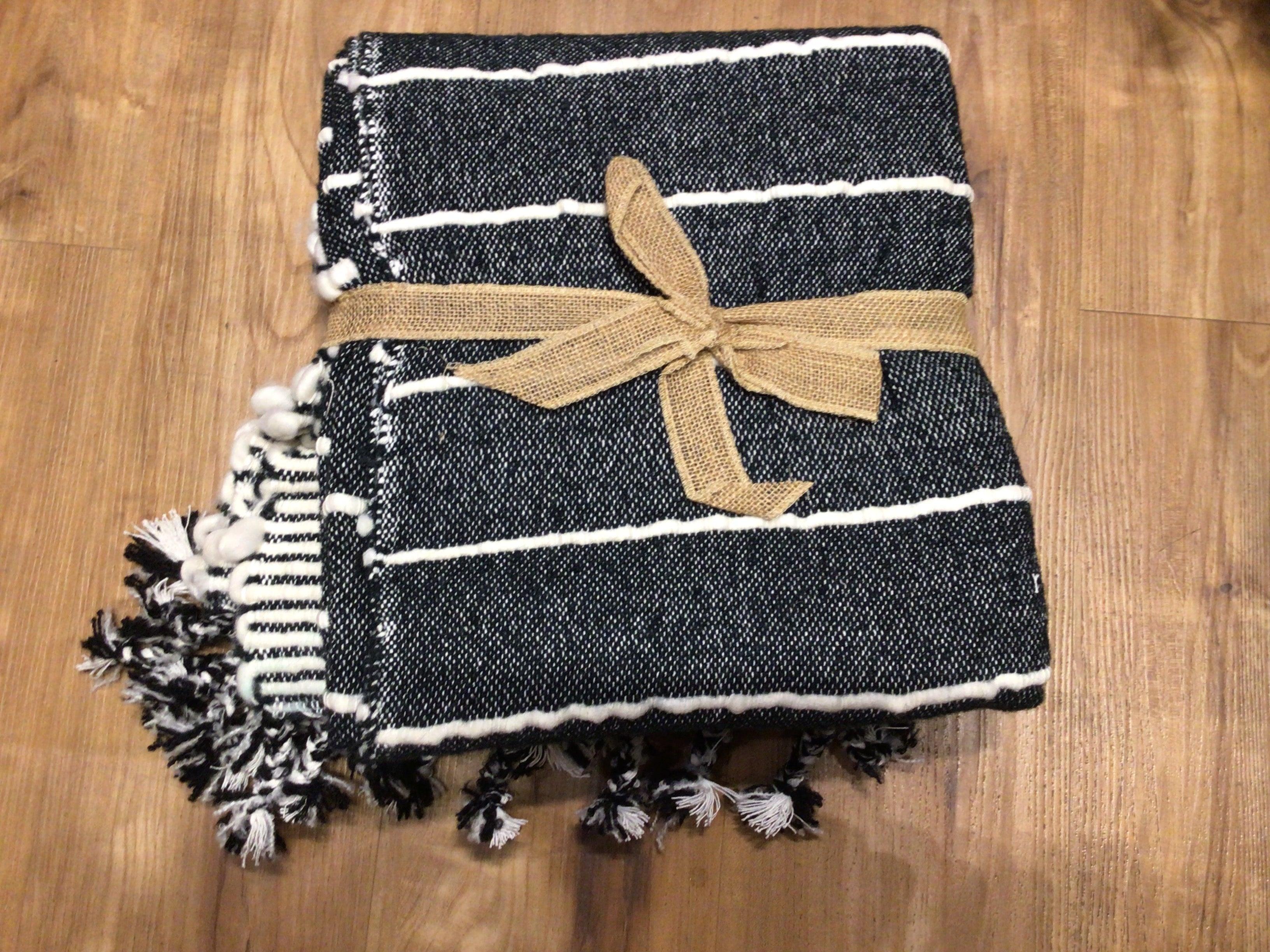 Blue Cotton Acrylic Throw 60x50 - MarketPlaceManning