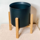 Modern Ceramic Pot on Bamboo Stand