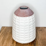 Large White Glazed Stoneware Vases