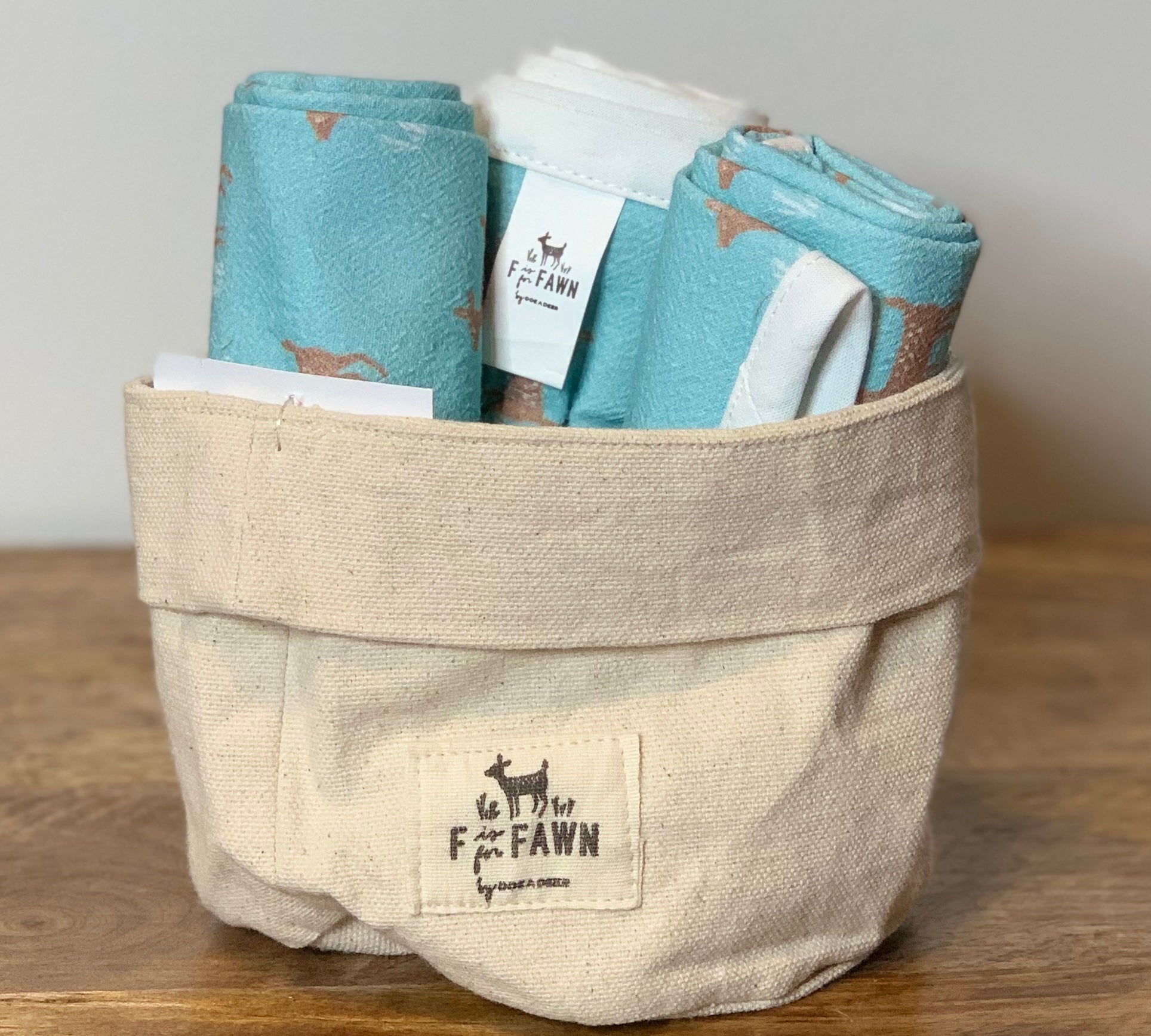 Doe A Deer Set of 3 Flour Sack Burp Cloths