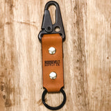 Leather Keychain w/ Black Clip