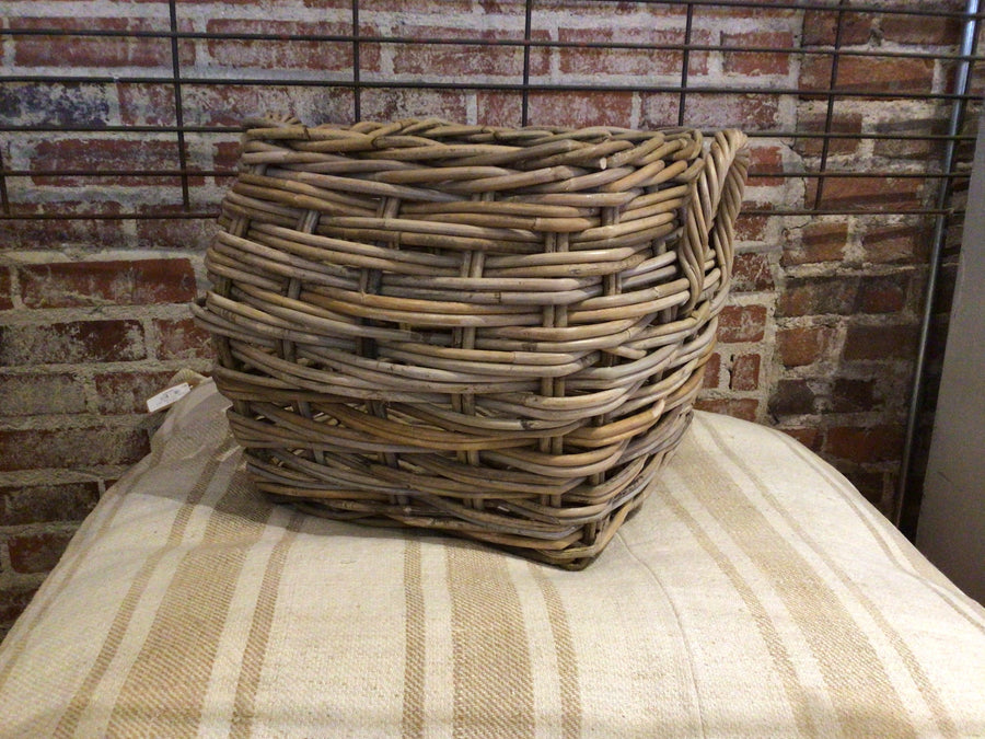 Square Natural Rattan Basket w/ Handle