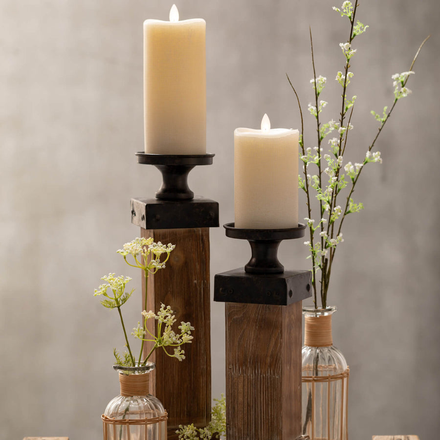 Brown Frosted Candle Pillar