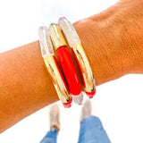Acrylic Tube Bamboo Bracelet