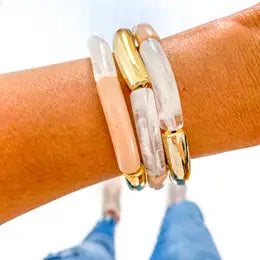 Acrylic Tube Bamboo Bracelet