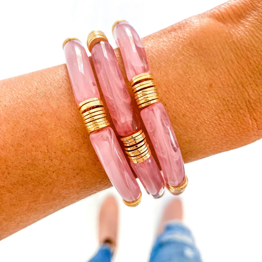 Acrylic Tube Bamboo Bracelet