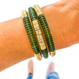 Acrylic Bamboo Heishi Bracelet