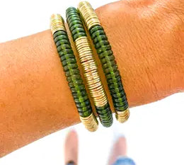 Acrylic Bamboo Heishi Bracelet