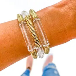 Acrylic Tube Bamboo Bracelet